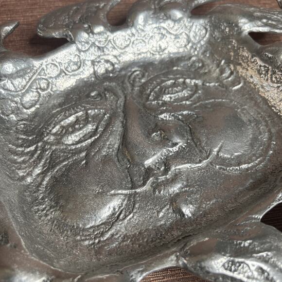 Vintage Don Drumm Aluminum Sun Face Platter, Signed Cast Metal Wall Art, 1977 - Picture 3 of 7